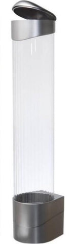 Cup Dispenser With Silver Casing, Screw Mount