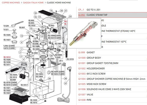 Gaggia Classic Steam Tap