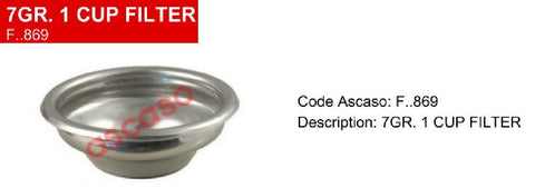 New Single (7g) Espresso Coffee Machine Filter Holder Basket