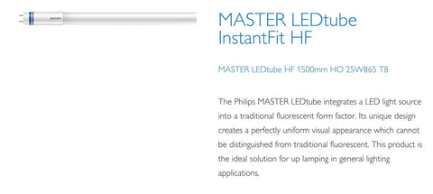 Philips 5ft (1500mm) LED Tube, 25w, 6500K, 3100LM With Rotating Caps (HF Ballast / Instant Fit)