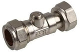hep 15mm Service Valve Straight 1/2" — Chrome