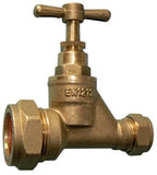 25mm MDPE to 22mm Copper Brass Stopcock