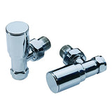 hep Round Angled Manual Radiator Valve + Lockshield Set 15mm