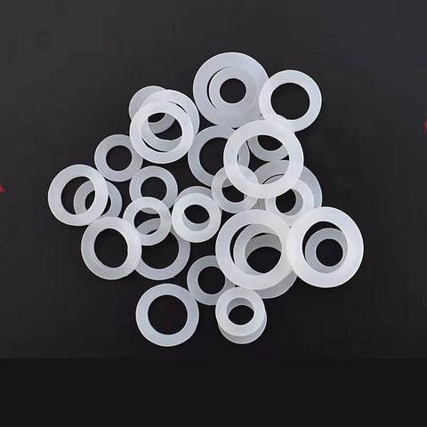 Cqinju-Washer 10PCS White Silicone Flat Pad 1/4 3/8 1/2 1" 3/4" Washer Rubber Ring Gasket O-ring Pipe Fittings, long lasting durability (Outer Diameter : OD24mmx15mmx3mm)