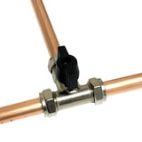 15mm Lever Large Bore Tee Isolation Valve — Chrome