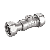 hep 15mm Service Valve Straight 1/2" — Chrome