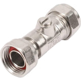 hep 15mm Service Valve Straight 1/2" — Chrome