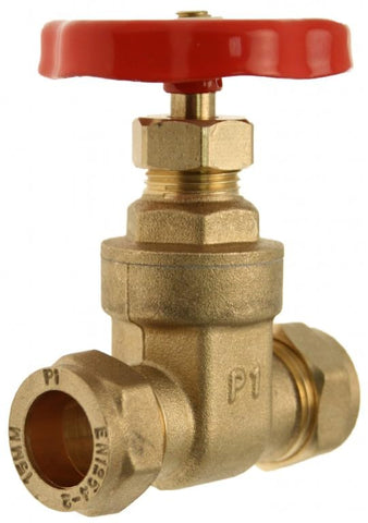 15mm Gate Valve — Brass, Compression