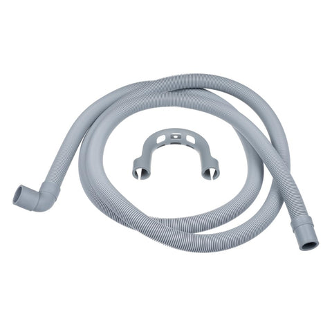 Universal 2.5m Drain Outlet Hose with Hook – 19mm & 21mm Bent End Fittings – Washing Machine & Dishwasher Waste Water Hose Extension