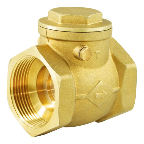 WiseWater 1" Brass Swing Check Valve — In-Line