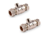 2 x 15mm Isolating Valves — Full Bore, WRAS Approved
