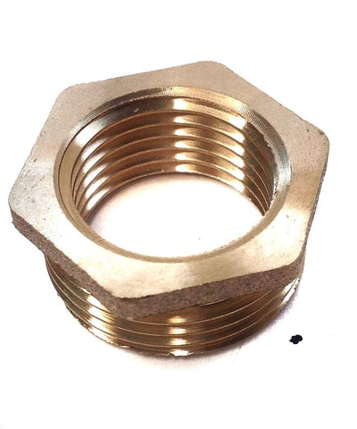 1 1/4" x 1" Brass Hexagon Threaded Bush