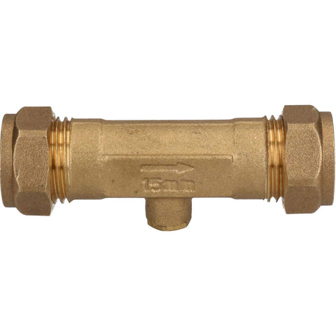 15mm Brass Double Check Valve — One-Way Non-Return, WRAS Approved