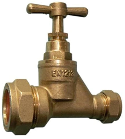 25mm MDPE to 15mm Copper Brass Stopcock