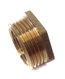 1 1/4" x 1" Brass Hexagon Threaded Bush