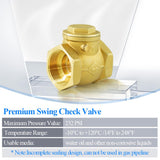 WiseWater 1" Brass Swing Check Valve — In-Line
