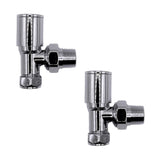 hep Round Angled Manual Radiator Valve + Lockshield Set 15mm