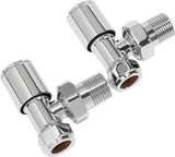 hep Round Angled Manual Radiator Valve + Lockshield Set 15mm