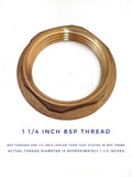 1 1/4" BSP Flanged Brass Basin Waste Backnut