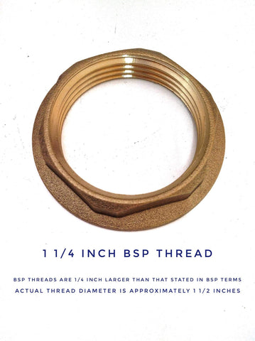 1 1/4" BSP Flanged Brass Basin Waste Backnut