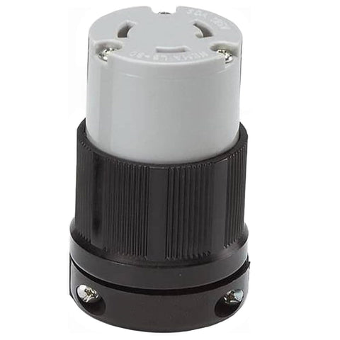 L5-30R Grounding Locking Connector, 30A 125V AC, 2 Pole 3 Wire, cUL Listed, NEMA L5-30