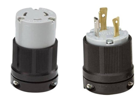 NEMA L5-30P and L5-30R Plug & Connector Set – 30A, 125V, 3-Wire, 2-Pole, Heavy-Duty Locking, cUL Listed
