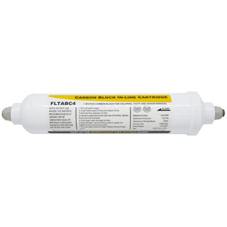 Inline Water Filter 1 Micron Carbon Block 10" 1/4" Pushfit