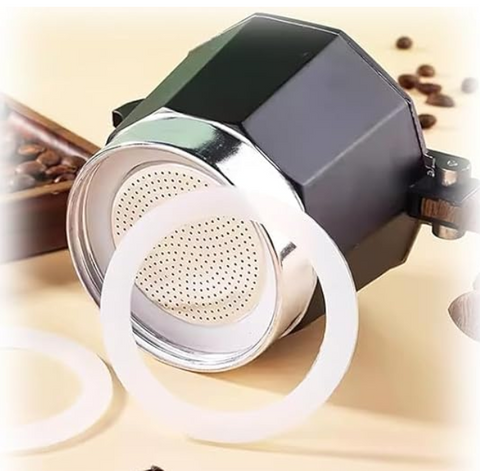 Coffee Maker (Like Kitchen Craft Le'Xpress ) Replacement Silicone Gasket To Suit The 3 Cup Version. 66mm x 50mm x 2mm Clear Translucent, Food Grade FDA Approved, 50 Shore Silicone Washer, Bag Of 300