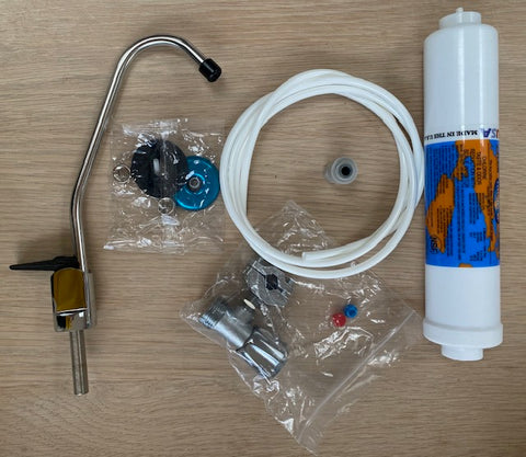 “Cool Products” Undersink Water Filtration System And Dispense Tap / Faucet With Premium USA Made Water Filter And John Guest Fittings And Tubing