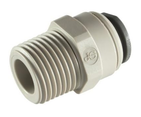 John Guest (RWC) 3/16" OD Push Fit x 1/8" BSPT Male Straight Adapter (BSP Tapered Male)