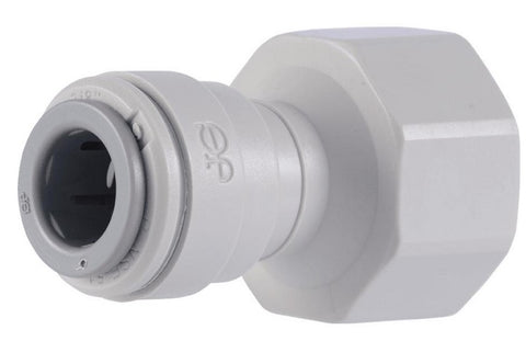 John Guest 5/16" Push Fit x 5/8" BSP Acetal Grey Female Connector (BSPP Thread - Flat End)