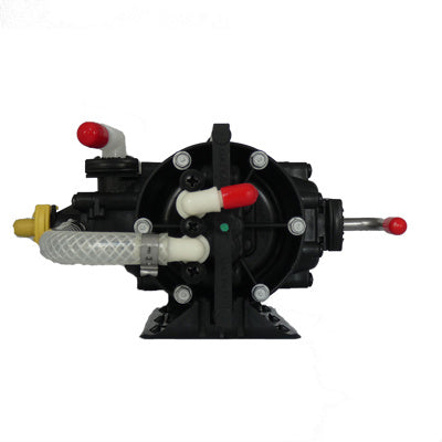 Shurflo Syrup Pump 166-296-28 - 3/8" Barb In, 1/4" S/S Barb Out, 1/4" Barb Gas In with NRV