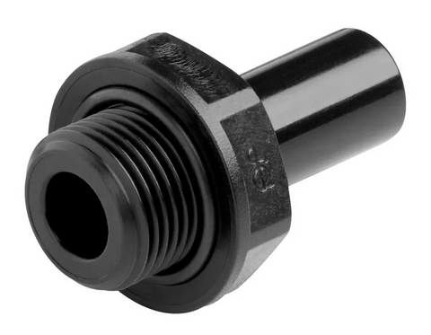 John Guest Black Acetal Stem Adaptor (BSP Thread) 6mm Stem × 1⁄8″ BSP Male