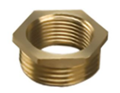 Brass Hexagonal Bush 1/2" BSP Male x 3/8" BSP Female