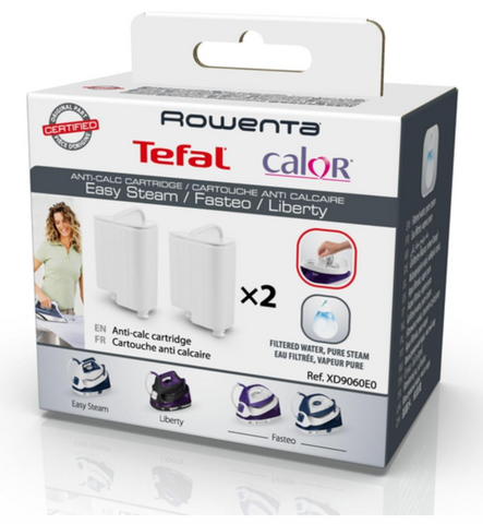 Calor Easy Steam Fasteo Liberty SV6020 SV6040 Anti Calc / Anti-Limescale Cartridges (XD9060E0) (Pack Of x 2)