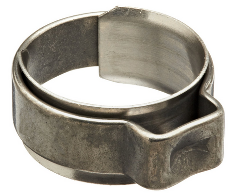 Oetiker 15400037 Stainless Steel Hose Clamp with Insert, One Ear, Clamp ID Range 13.1 mm (Closed) - 15.3 mm (Open)