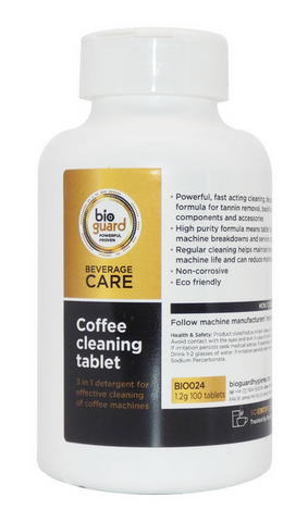 Bioguard Coffee Machine Cleaning Tablets 1.2g x 100 – Universal Cleaner for Bean to Cup, Espresso & Vending Machines – Removes Coffee Oils, Residue & Tannin Build-Up