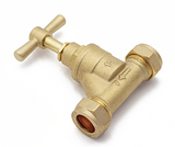 15mm Compression (C x C) Brass Stopcock (EN1213 WRAS Approved)