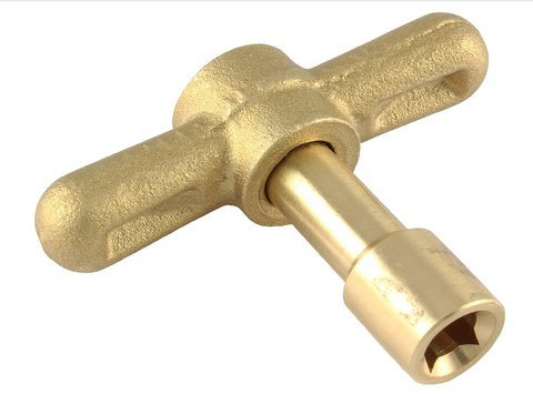 Lockshield Stopcock Key for Bib Taps with Lockshield Top – Solid Brass Radiator Valve Key