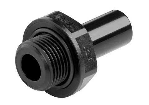 John Guest Black Acetal Stem Adaptor (BSP Thread) 8mm × 1⁄8″