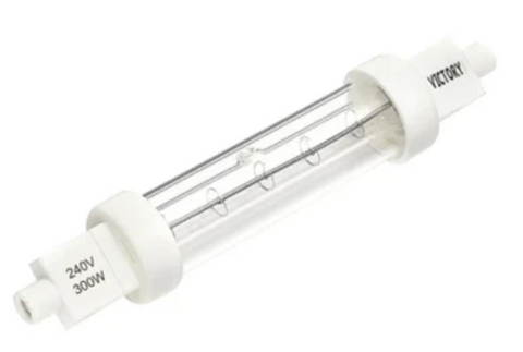 300W Double Ended Infrared Catering Heat Lamps – Jacketed, Plug-In Quickfit Design