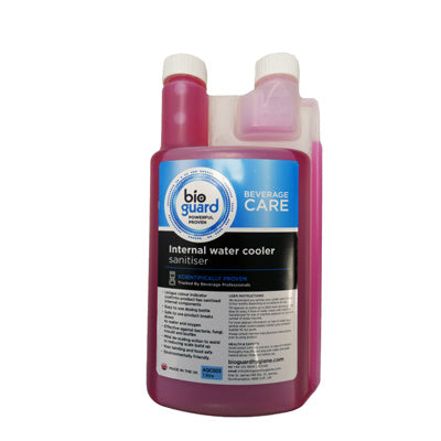 Bioguard Internal Water Cooler Pink Sanitiser 6% Hydrogen Peroxide 1 Litre Dosing Bottle