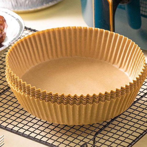 40 Pack Disposable Round Air Fryer Liners – Non-Stick Parchment Paper Sheets (20cm)