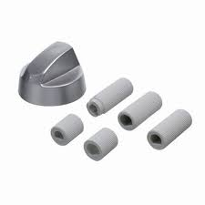 Universal Silver Oven Knob with Five Adapters | Replacement Control Knob for Most Oven Models