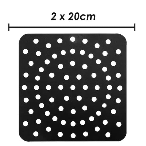 Reusable Non-Stick Air Fryer Liners – 2 Pack Square Air Fryer Mats (20 x 20cm)
