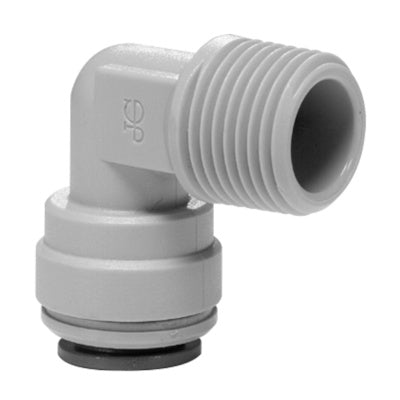 John Guest Pushfit Rigid Elbow 1/4″ Pushfit × 3/8″ NPTF Male
