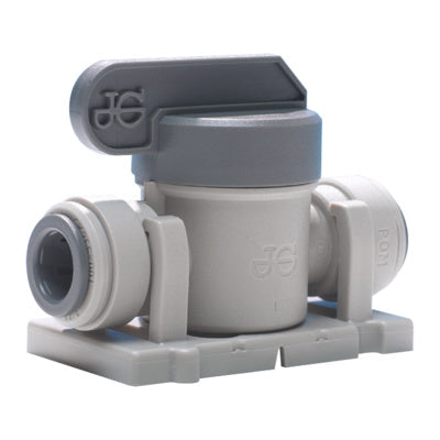 John Guest Shut-Off Valve with Mounting Clip 3/8" Push-Fit - Durable and Easy-to-Install Valve