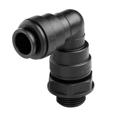 John Guest Swivel Elbow 6mm Tube × 1/4″ BSP Male - Black