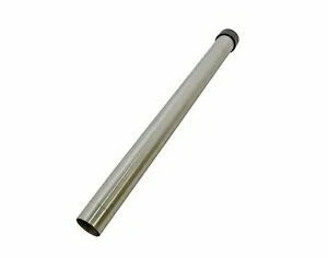 Universal 500mm x 32mm Chromed Stainless Steel Extension Rod Tube with Black Plastic Glide