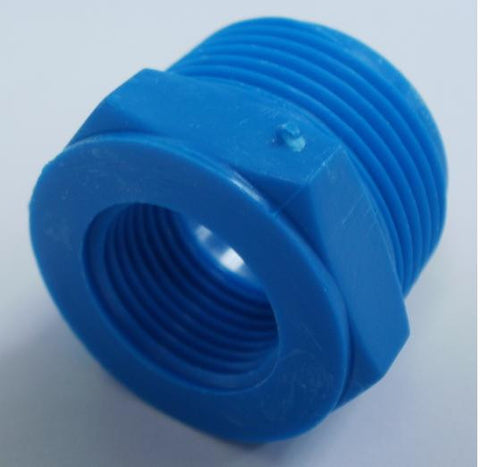 1/2" BSP Male x 1/4" BSP Female Blue Plastic Adapter